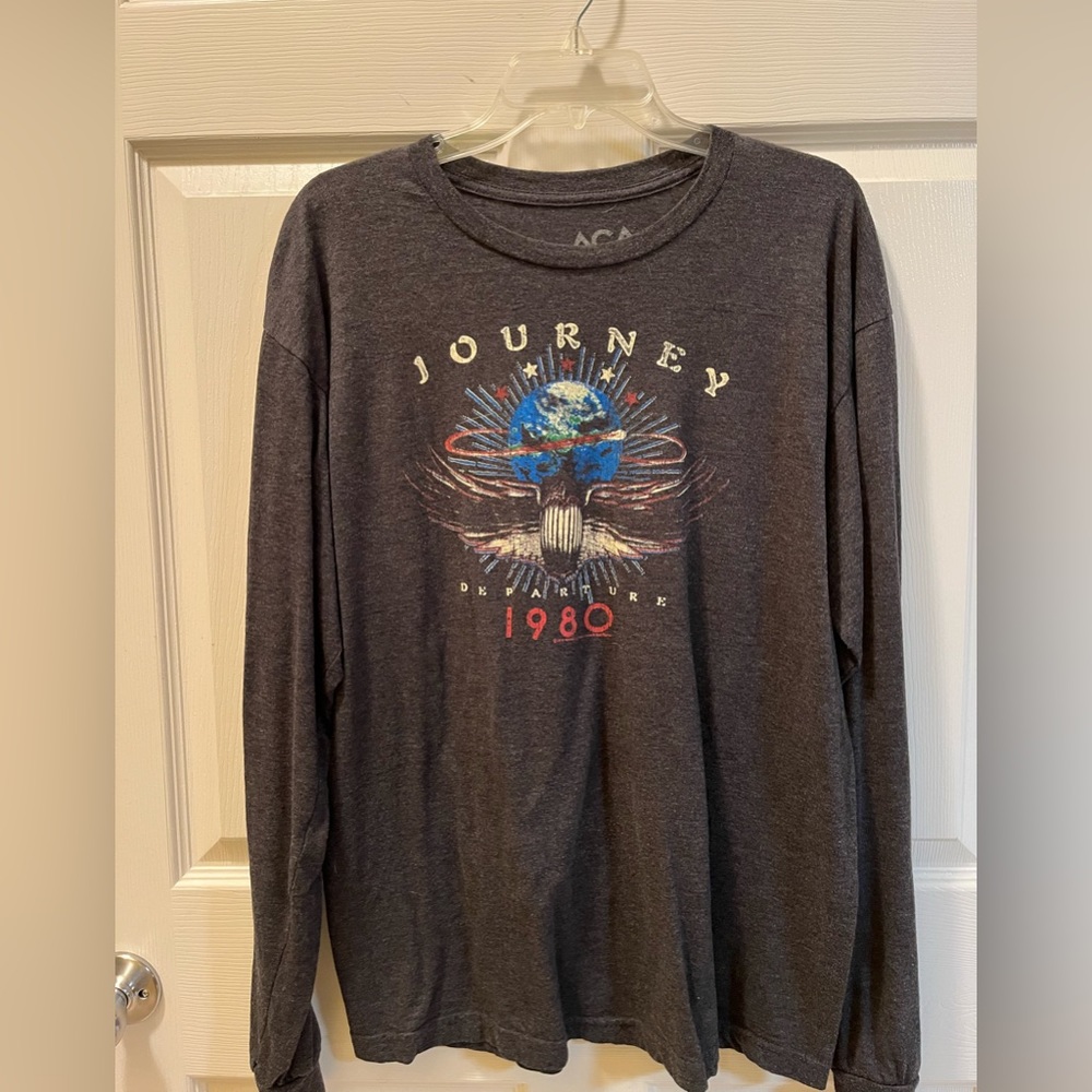 Graphic Long Sleeve Tee - Charcoal